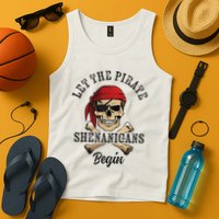 Let The Pirate Shenanigans Begin Funny Pirate Skull Skeleton Tank Top