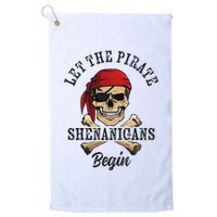 Let The Pirate Shenanigans Begin Funny Pirate Skull Skeleton Golf Towel