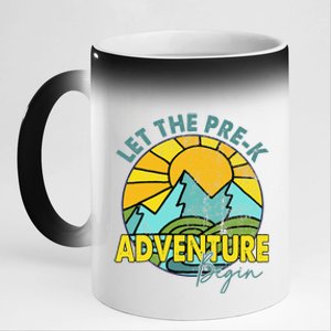 Let The PreK Adventure Begin Happy First Day Of School 11oz Black Color Changing Mug