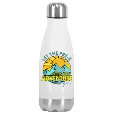 Let The PreK Adventure Begin Happy First Day Of School Stainless Steel Insulated Water Bottle