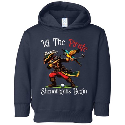 Let The Pirate Shenanigans Begin Golf Pirate Halloween Vneck Toddler Hoodie