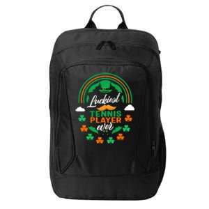 Luckiest Tennis Player Ever Shamrock Top Hat St Patricks Day Cool Gift City Backpack