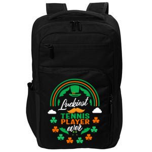 Luckiest Tennis Player Ever Shamrock Top Hat St Patricks Day Cool Gift Impact Tech Backpack