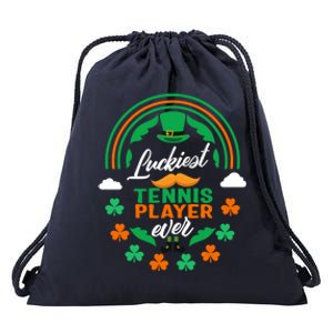 Luckiest Tennis Player Ever Shamrock Top Hat St Patricks Day Cool Gift Drawstring Bag