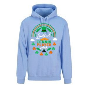 Luckiest Tennis Player Ever Shamrock Top Hat St Patricks Day Cool Gift Unisex Surf Hoodie