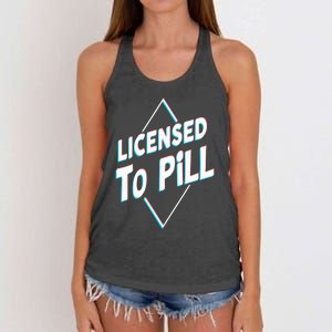 License to pill Pharmacy Pharmacist Women's Knotted Racerback Tank