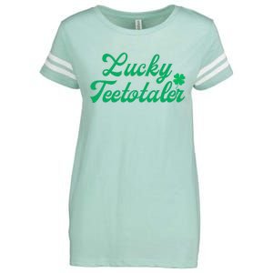 Lucky Teetotaler Patricks Day Nondrinker Sober Shamrock Enza Ladies Jersey Football T-Shirt