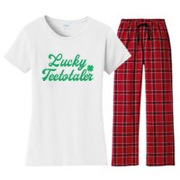 Lucky Teetotaler Patricks Day Nondrinker Sober Shamrock Women's Flannel Pajama Set