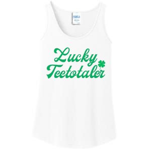 Lucky Teetotaler Patricks Day Nondrinker Sober Shamrock Ladies Essential Tank