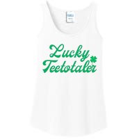 Lucky Teetotaler Patricks Day Nondrinker Sober Shamrock Ladies Essential Tank