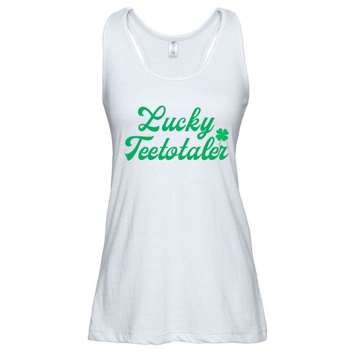 Lucky Teetotaler Patricks Day Nondrinker Sober Shamrock Ladies Essential Flowy Tank