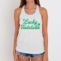 Lucky Teetotaler Patricks Day Nondrinker Sober Shamrock Women's Knotted Racerback Tank