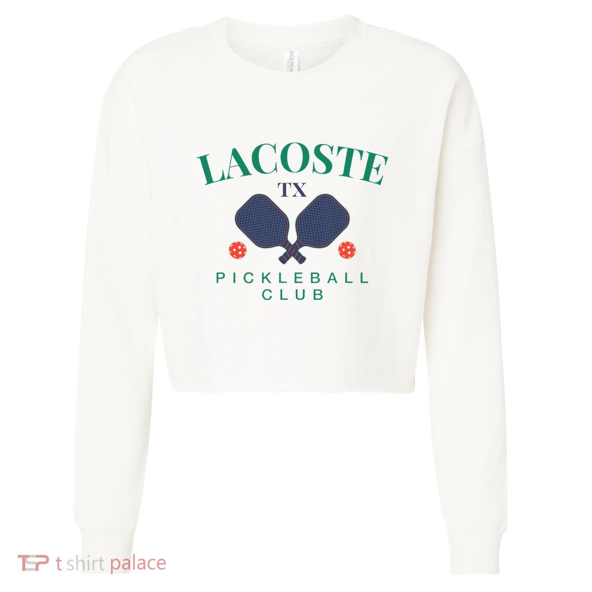 Lacoste Tx Pickleball Club For Paddle Players Cropped Pullover Crew