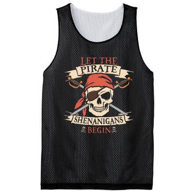 Let The Pirate Shenanigans Begin Halloween Skull Bandana Mesh Reversible Basketball Jersey Tank