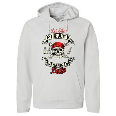 Let The Pirate Shenanigans Begin Crossbones Freebooter Performance Fleece Hoodie