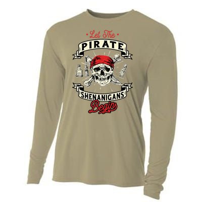 Let The Pirate Shenanigans Begin Crossbones Freebooter Cooling Performance Long Sleeve Crew