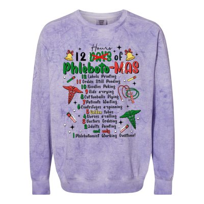 Lab Tech Phlebotomist Christmas Phlebotomy Tech Blood Tube Colorblast Crewneck Sweatshirt