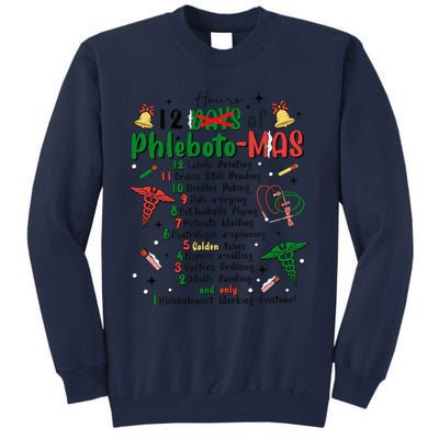 Lab Tech Phlebotomist Christmas Phlebotomy Tech Blood Tube Tall Sweatshirt