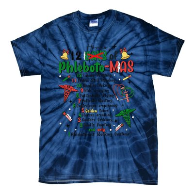 Lab Tech Phlebotomist Christmas Phlebotomy Tech Blood Tube Tie-Dye T-Shirt