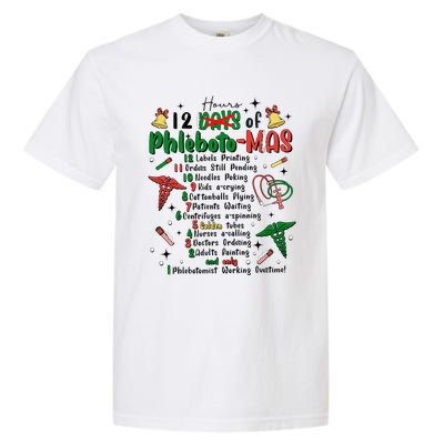 Lab Tech Phlebotomist Christmas Phlebotomy Tech Blood Tube Garment-Dyed Heavyweight T-Shirt