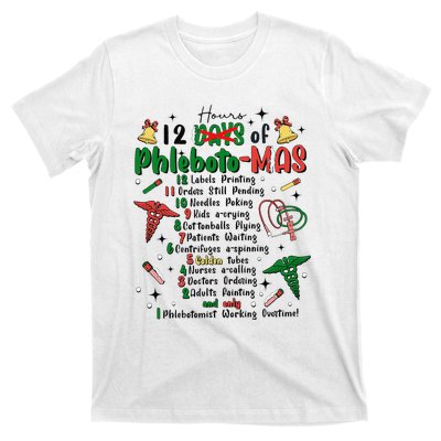 Lab Tech Phlebotomist Christmas Phlebotomy Tech Blood Tube T-Shirt