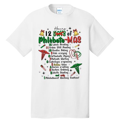 Lab Tech Phlebotomist Christmas Phlebotomy Tech Blood Tube Tall T-Shirt