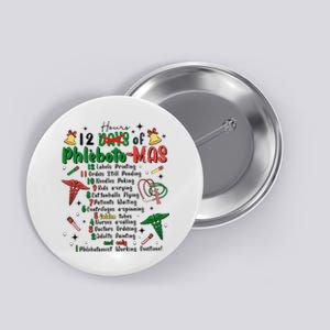 Lab Tech Phlebotomist Christmas Phlebotomy Tech Blood Tube Button