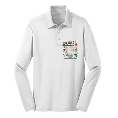 Lab Tech Phlebotomist Christmas Phlebotomy Tech Blood Tube Silk Touch Performance Long Sleeve Polo