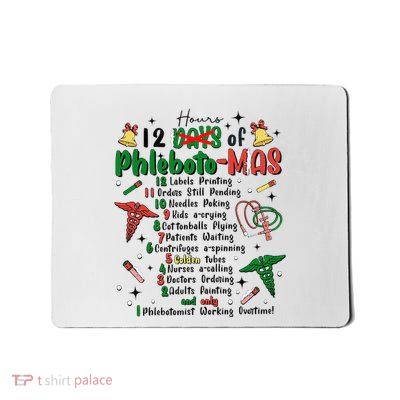 Lab Tech Phlebotomist Christmas Phlebotomy Tech Blood Tube Mousepad