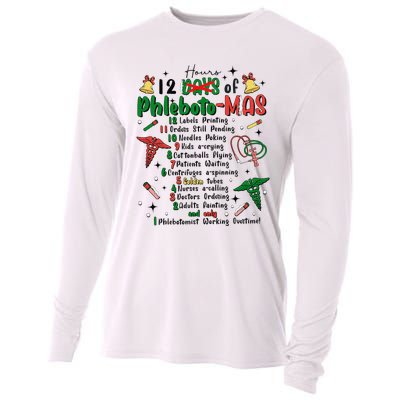 Lab Tech Phlebotomist Christmas Phlebotomy Tech Blood Tube Cooling Performance Long Sleeve Crew