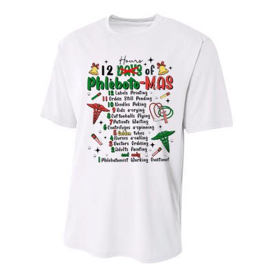 Lab Tech Phlebotomist Christmas Phlebotomy Tech Blood Tube Performance Sprint T-Shirt