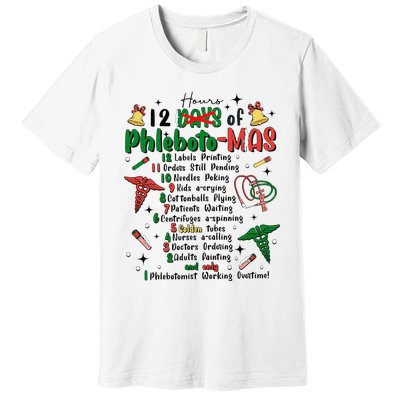 Lab Tech Phlebotomist Christmas Phlebotomy Tech Blood Tube Premium T-Shirt