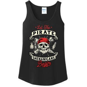 Let The Pirate Shenanigans Begin Crossbones Freebooter Ladies Essential Tank