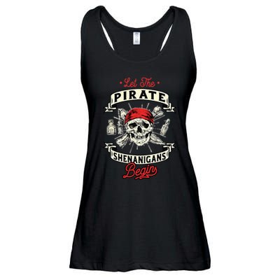Let The Pirate Shenanigans Begin Crossbones Freebooter Ladies Essential Flowy Tank