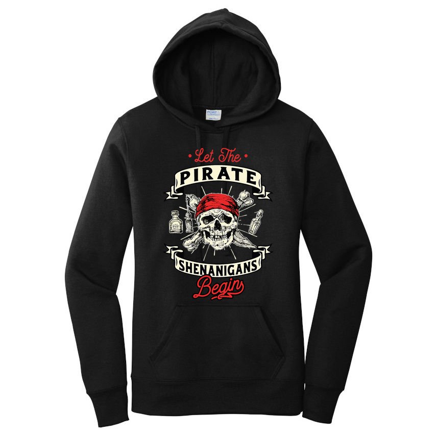Let The Pirate Shenanigans Begin Crossbones Freebooter Women's Pullover Hoodie