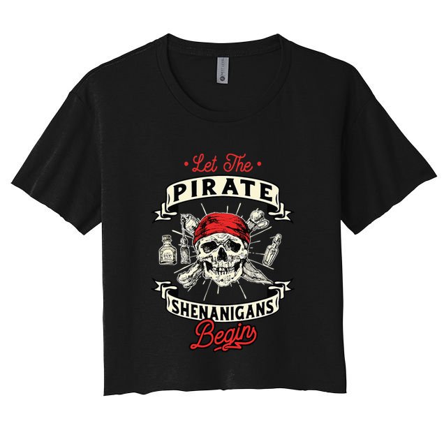 Let The Pirate Shenanigans Begin Crossbones Freebooter Crop Top