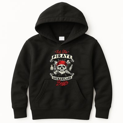 Let The Pirate Shenanigans Begin Crossbones Freebooter Kids Hoodie