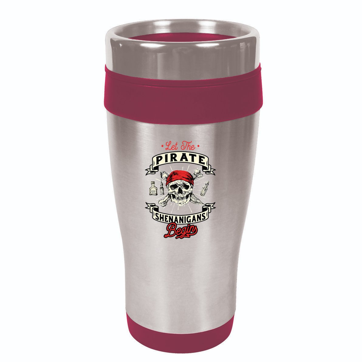 Let The Pirate Shenanigans Begin Crossbones Freebooter 16oz Travel Tumbler