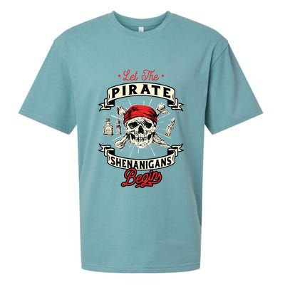 Let The Pirate Shenanigans Begin Crossbones Freebooter Sueded Cloud Jersey T-Shirt
