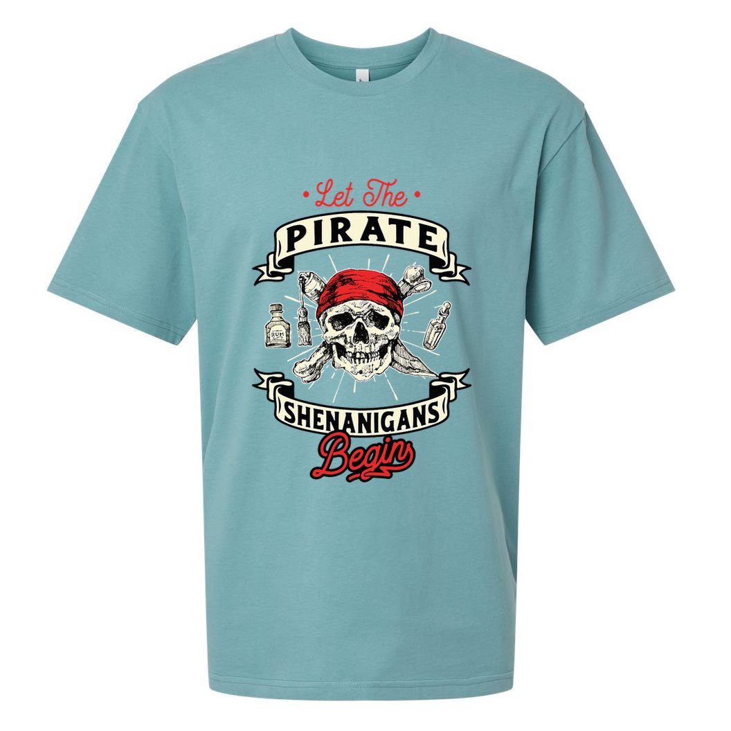 Let The Pirate Shenanigans Begin Crossbones Freebooter Sueded Cloud Jersey T-Shirt
