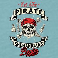 Let The Pirate Shenanigans Begin Crossbones Freebooter Sueded Cloud Jersey T-Shirt