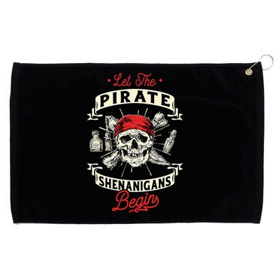 Let The Pirate Shenanigans Begin Crossbones Freebooter Grommeted Golf Towel