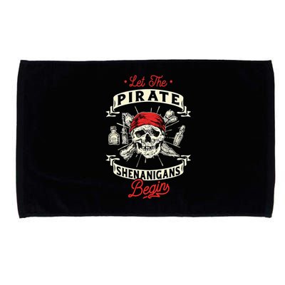 Let The Pirate Shenanigans Begin Crossbones Freebooter Microfiber Hand Towel