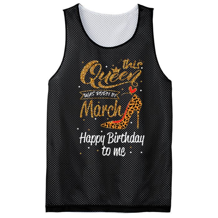 Leopard This Queen Was Born In March Happy Birthday Mesh Reversible Basketball Jersey Tank