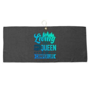 Living That Queen Of The Camper Life Camper Queen Gift Large Microfiber Waffle Golf Towel