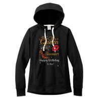 Leopard This Queen Was Born In November Happy Birthday To Me Women's Fleece Hoodie