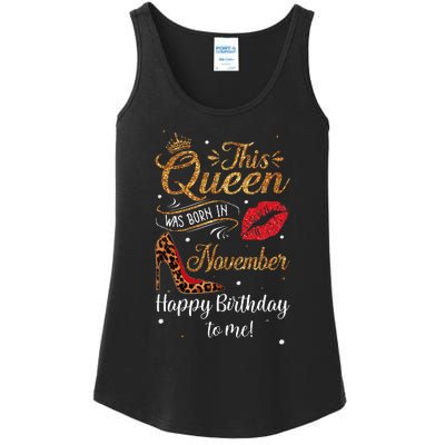 Leopard This Queen Was Born In November Happy Birthday To Me Ladies Essential Tank