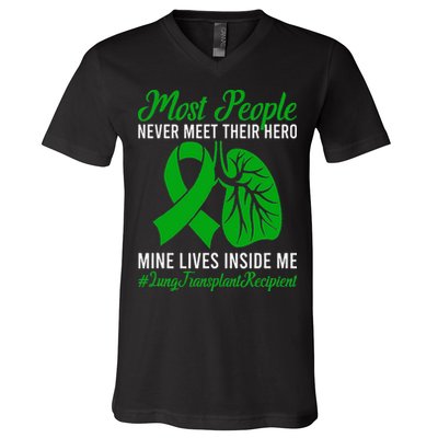 Lung Transplant Recipient Lung Transplant Survivor V-Neck T-Shirt