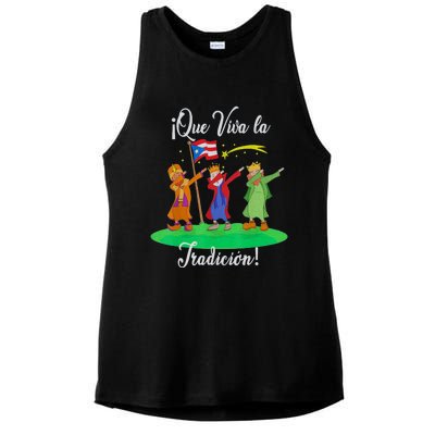 Los Tres Reyes Magos Three Wise Kings Dabbing Christmas Ladies PosiCharge Tri-Blend Wicking Tank