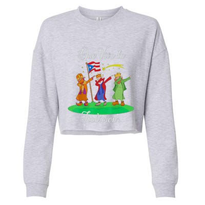 Los Tres Reyes Magos Three Wise Kings Dabbing Christmas Cropped Pullover Crew